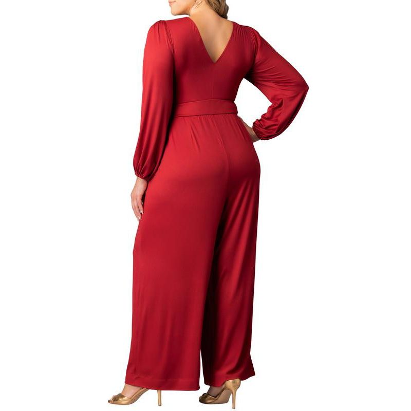 Plus Size Brigitte Long Sleeve Wide Leg Jumpsuit