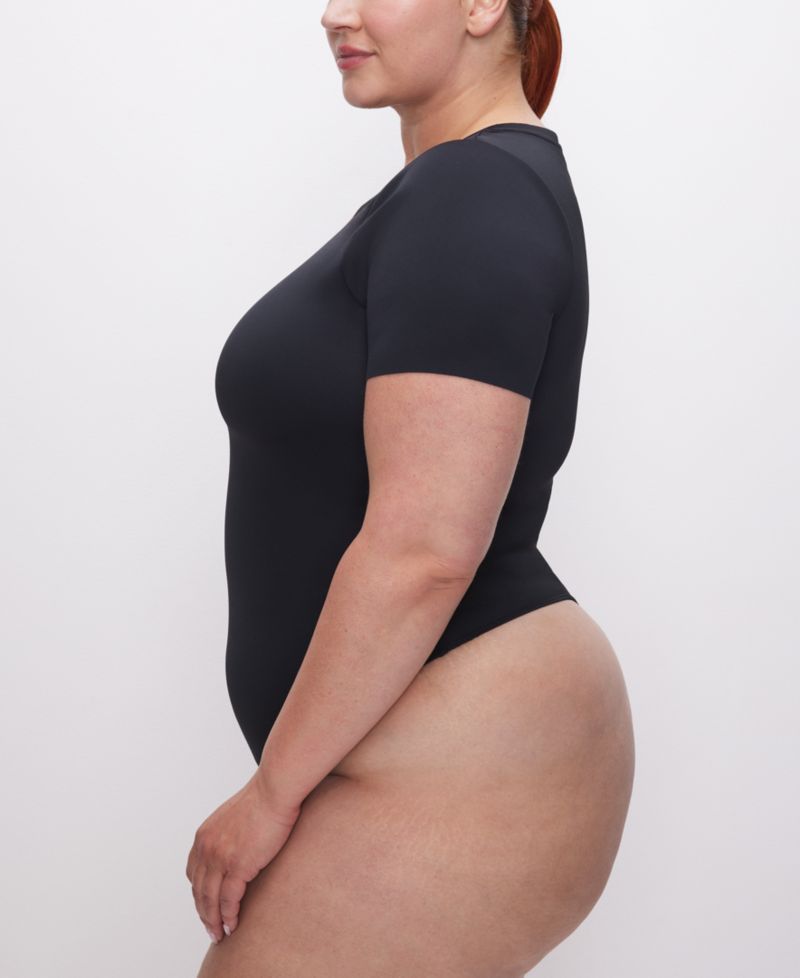 Sculpting Crewneck Short-Sleeve Bodysuit, Regular & Plus Size