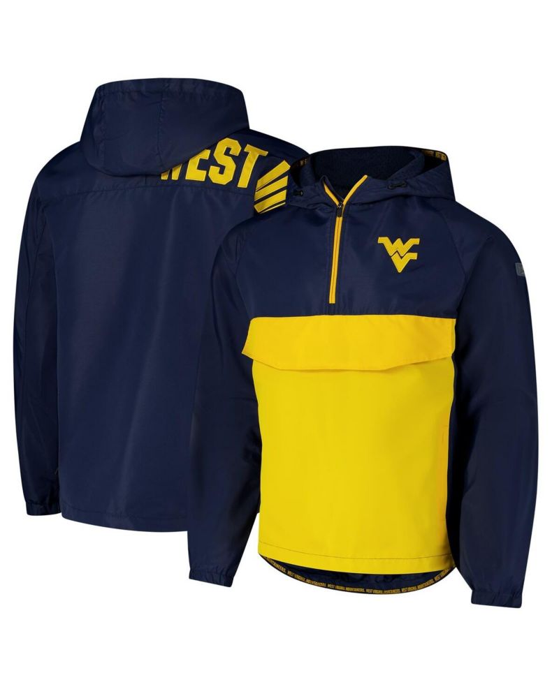 Men's Navy West Virginia Mountaineers Reloaded Anorak Half-Zip Jacket