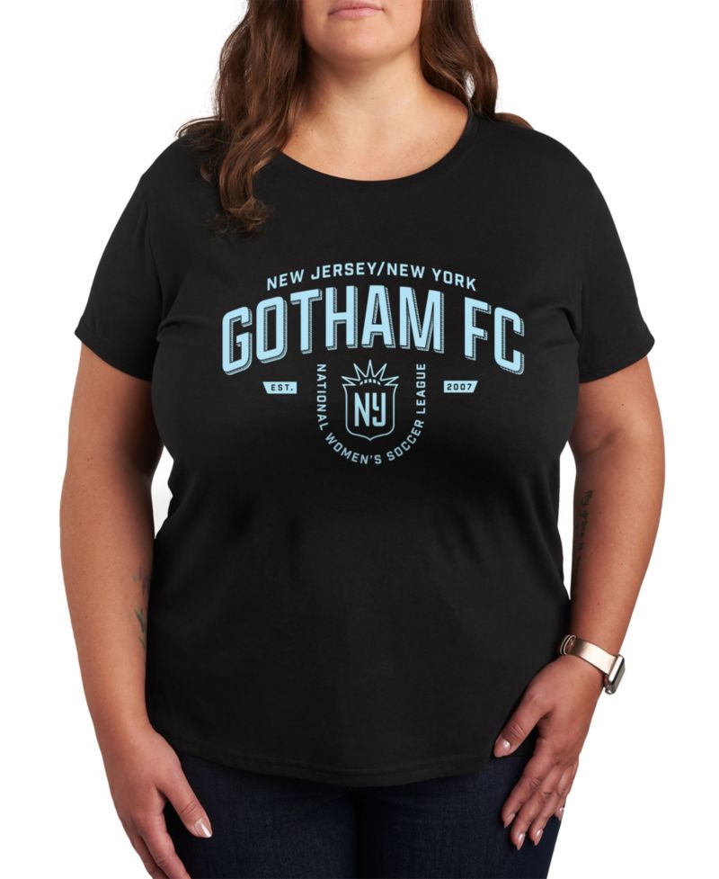 Plus Size Trendy NY NJ Gotham FC Graphic Crew Neck T-Shirt