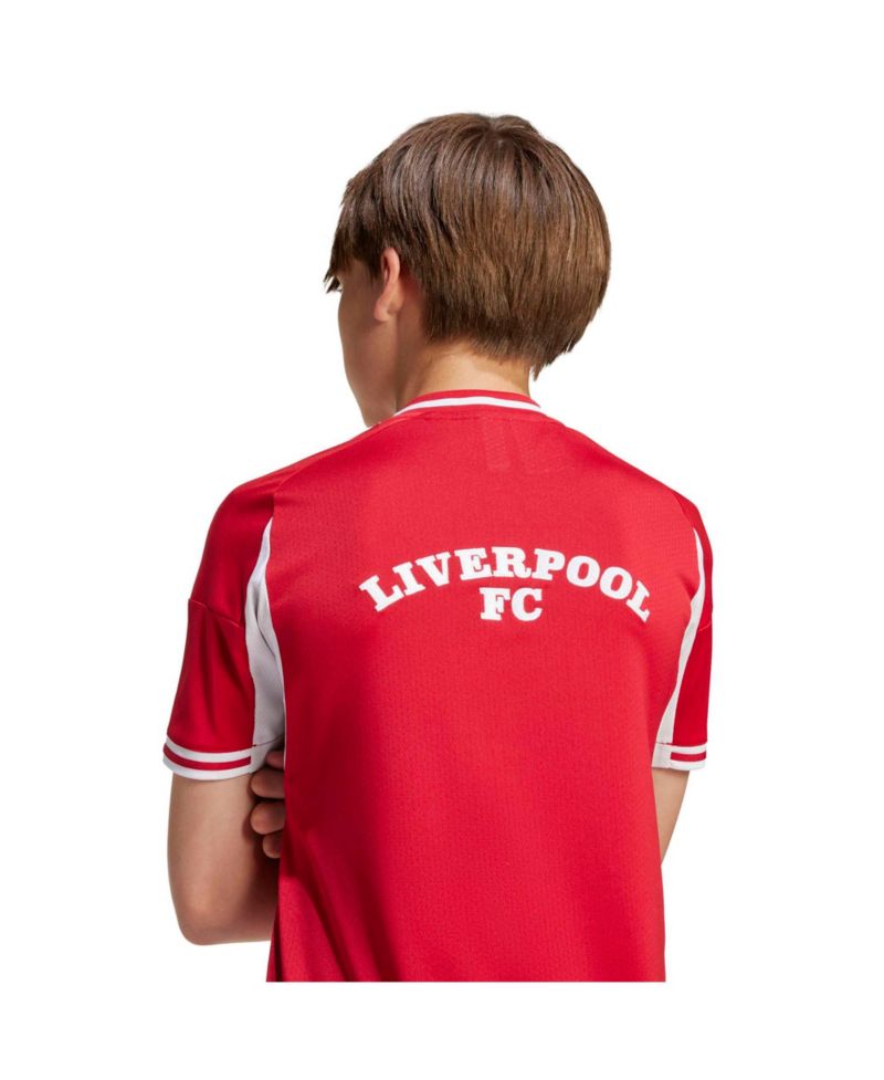 Big Boys and Girls Red Liverpool Full-Button Baseball Jersey