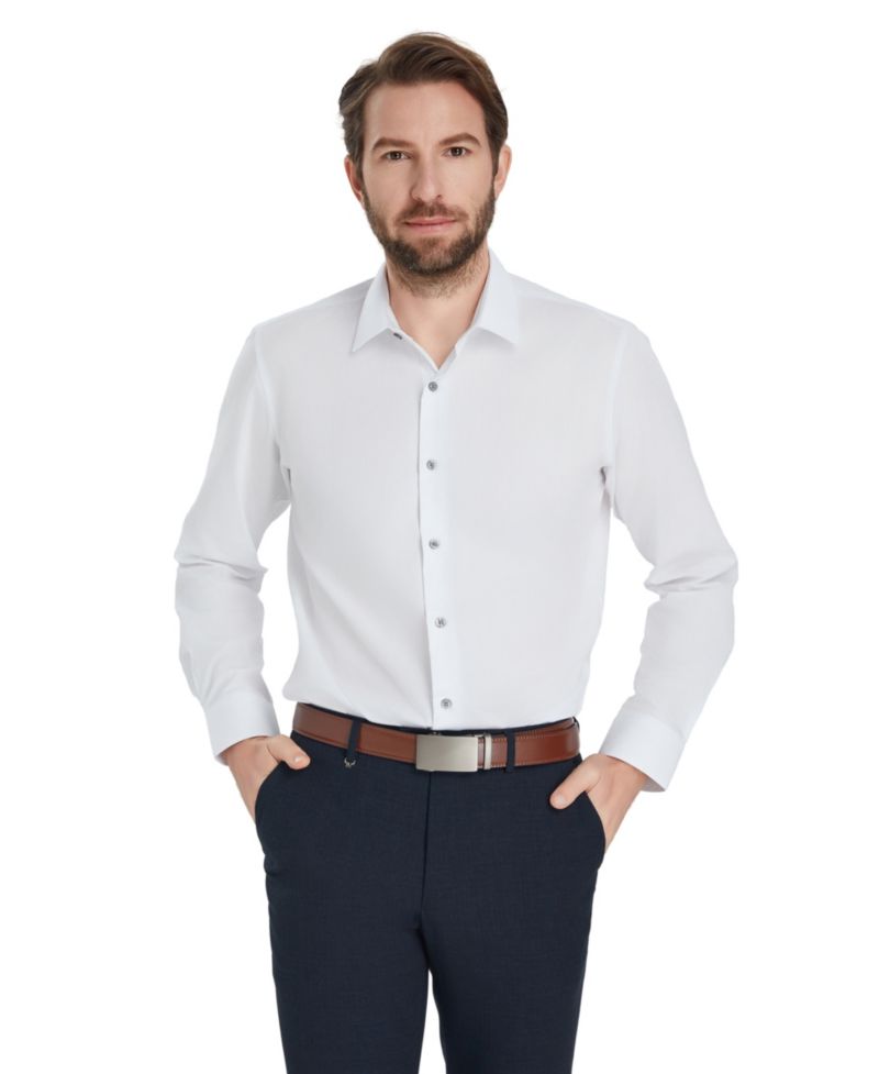 Men's Slim-Fit Solid Dress Shirt