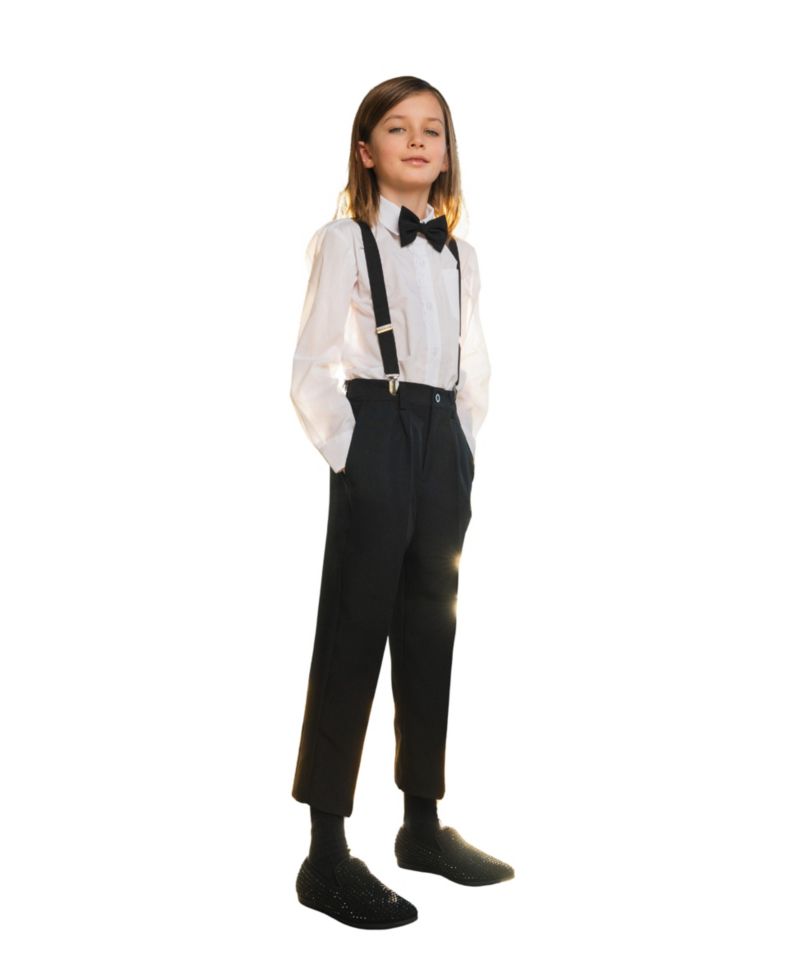 Big Boys Barn Wedding 4-Piece Shirt, Bowtie, Suspenders and Pants Set