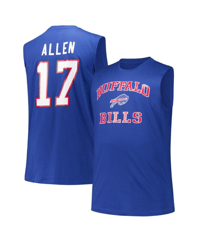 Men's Josh Allen Royal Buffalo Bills Big & Tall Muscle Tank Top