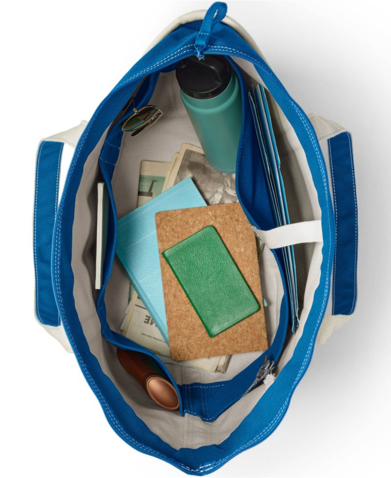 Large 5 Pocket Zip Top Canvas Tote Bag