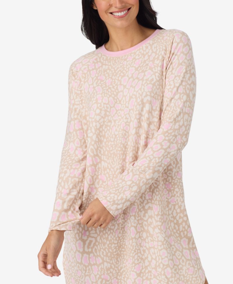 Women's Sweater-Knit Scoop Neck Curved-Hem Sleep Shirt