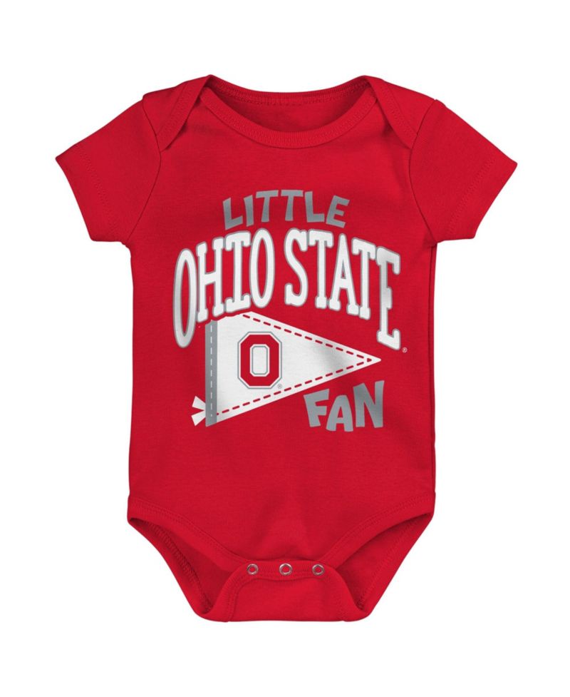 Baby Boys and Girls Scarlet Ohio State Buckeyes Little Banner Bodysuit
