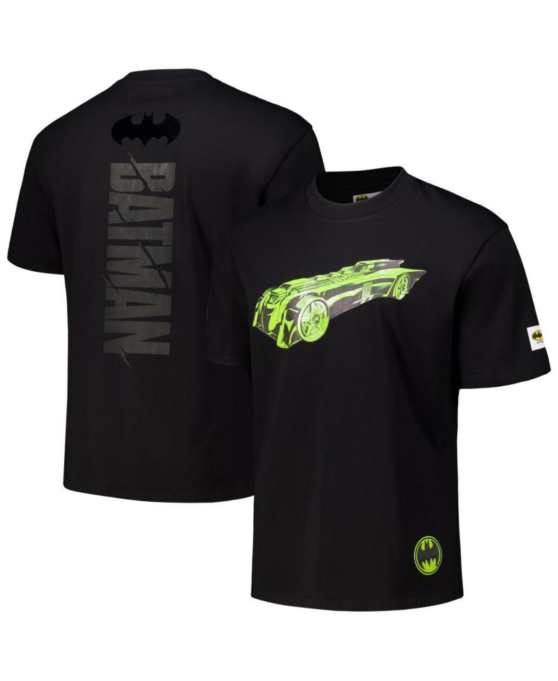 Men's Black Batman Comics Batmobile Loose Fit T-Shirt