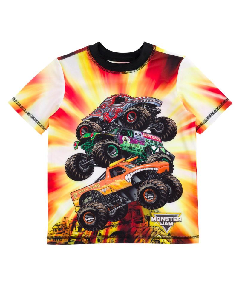 Boys Pullover Rash Guard and Swim Trunks Outfit Set