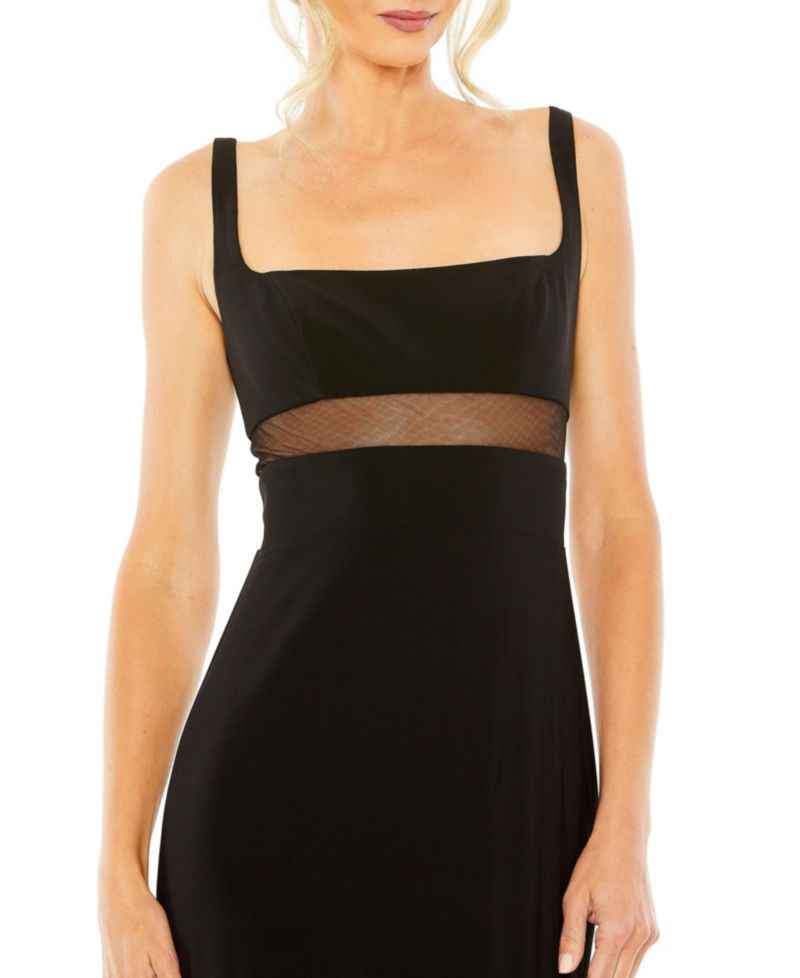 Women's Ieena Sheer Mesh Panel Sheer Detail Column Gown