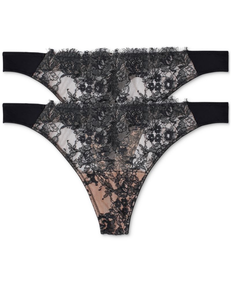 Women's Entice Front Lace Thong 3 Pack