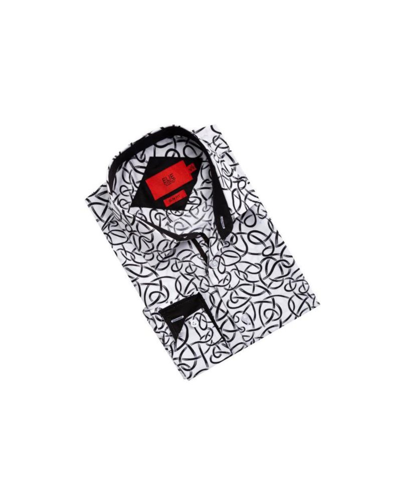 Men's Slim Fit Swirl Print Shirt