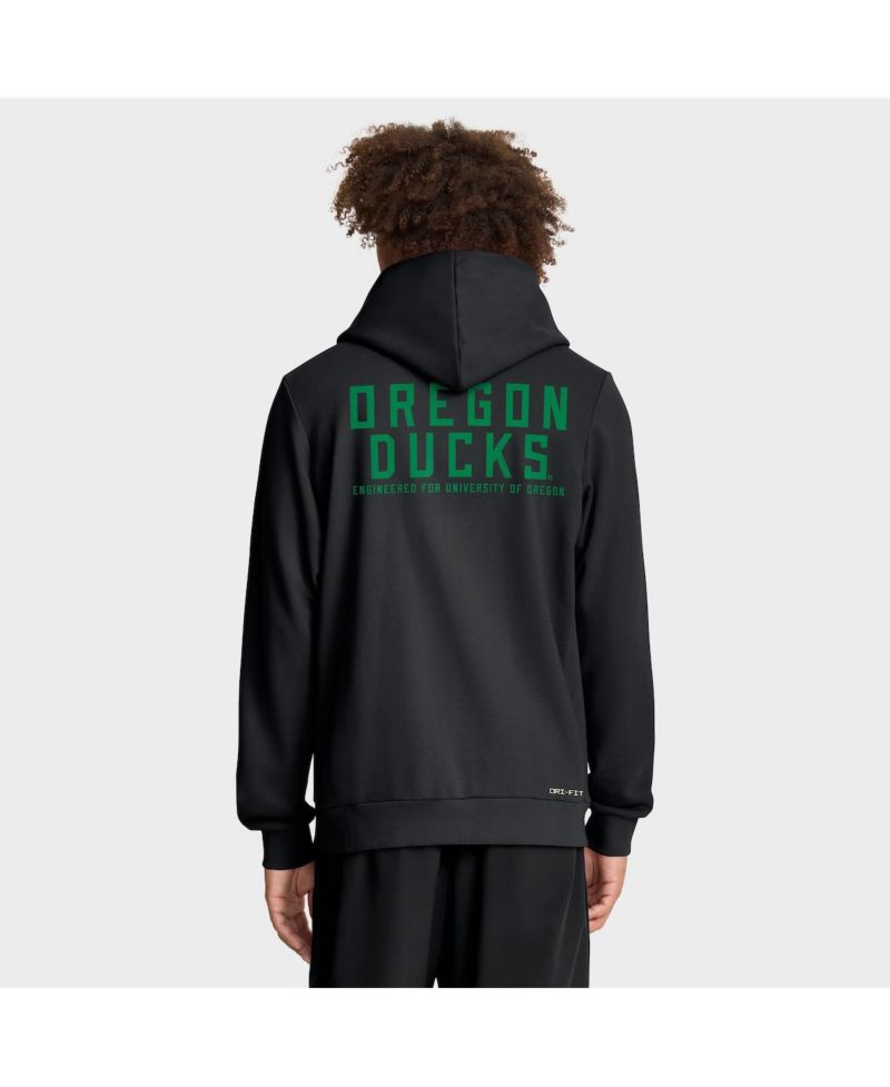Men's Black Oregon Ducks 2025 Sideline Standard Issue Dri-FIT Full-Zip Hoodie