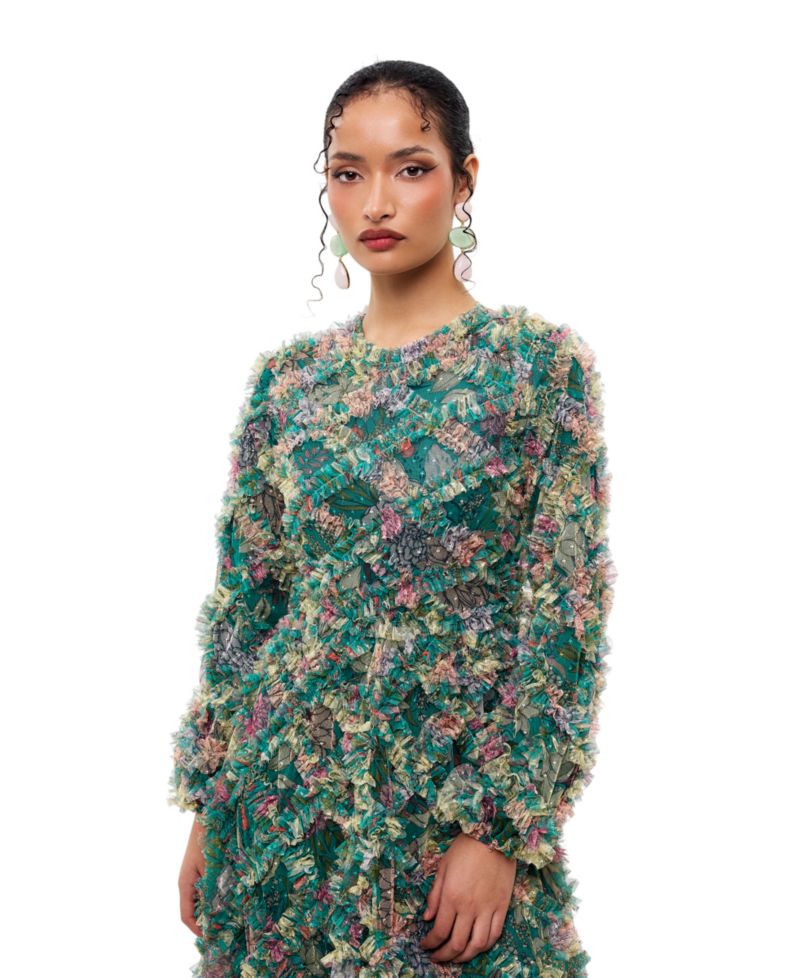 Women's Floral Ruffle Maxi Dress