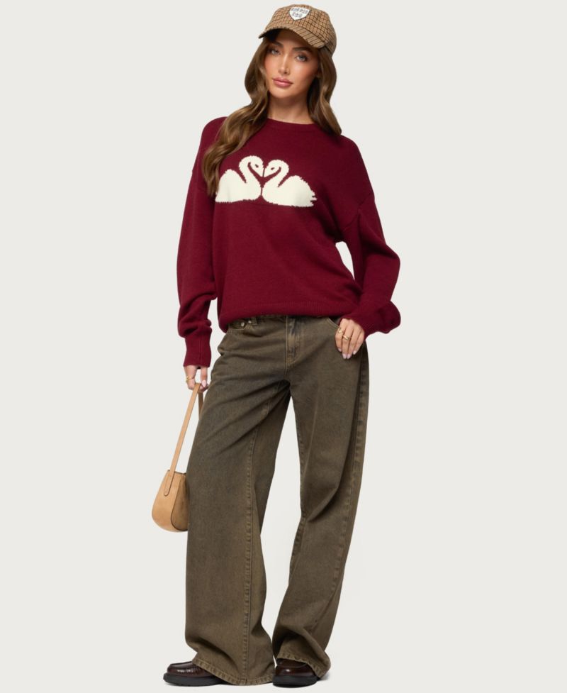 Women's Swan Oversized Knit Sweater