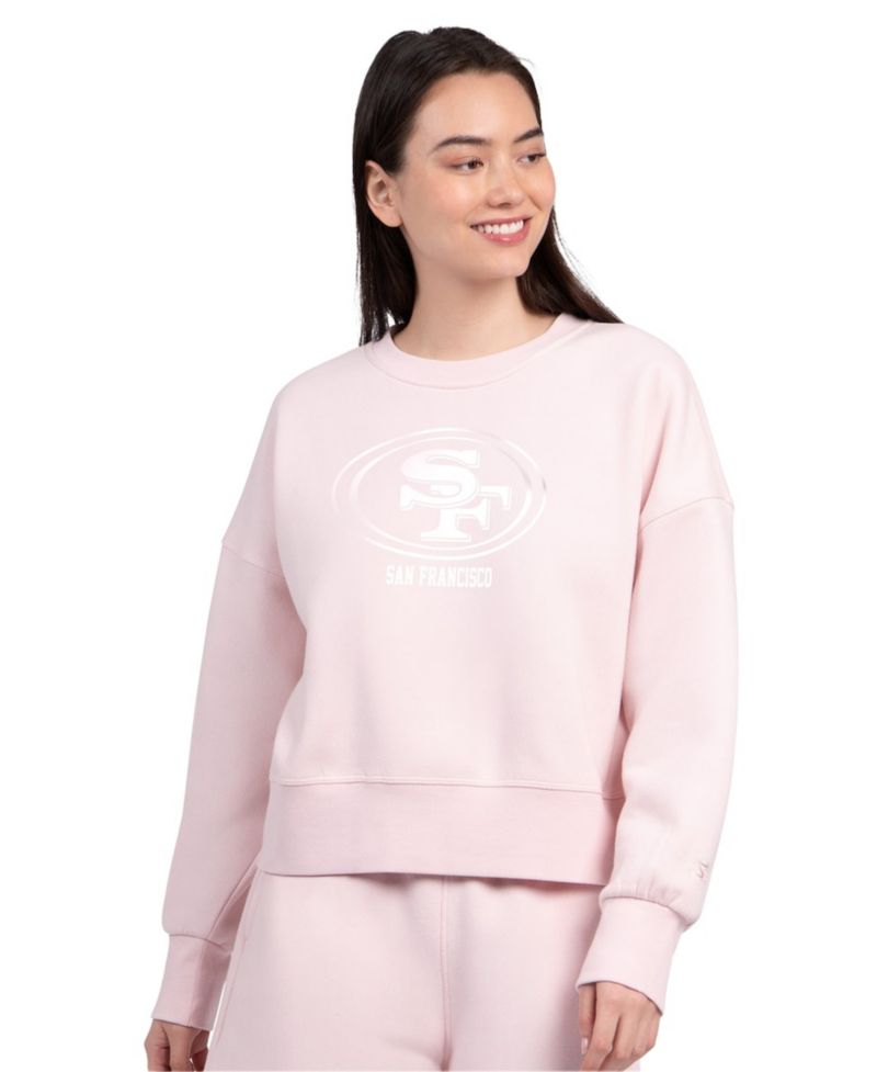 Women's Light Pink San Francisco 49ers Travel Pastels Boxy Fleece Sweatshirt
