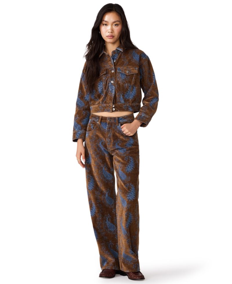 Women's Dove Cropped Corduroy Paisley Jacket