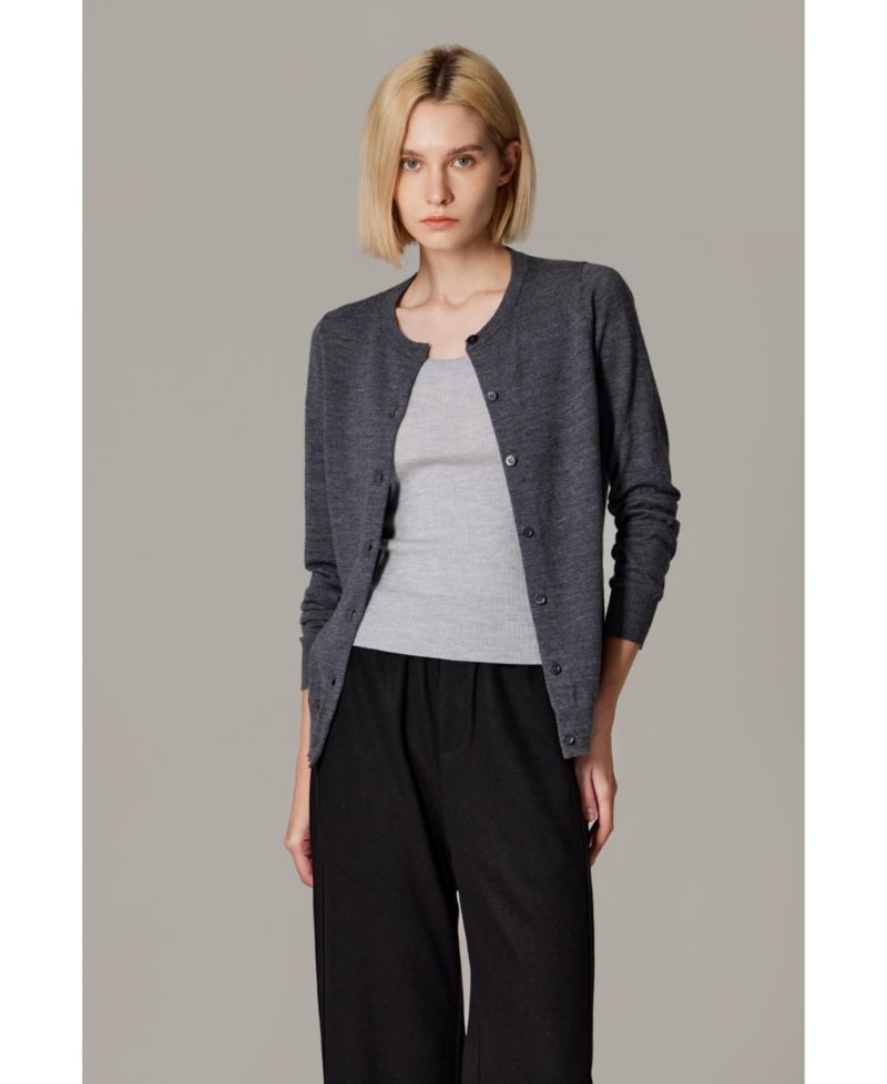 Women's 100% Merino Wool Light Weight Cardigan | Ultra Soft Fine-gauge Sweaters Machine Washable