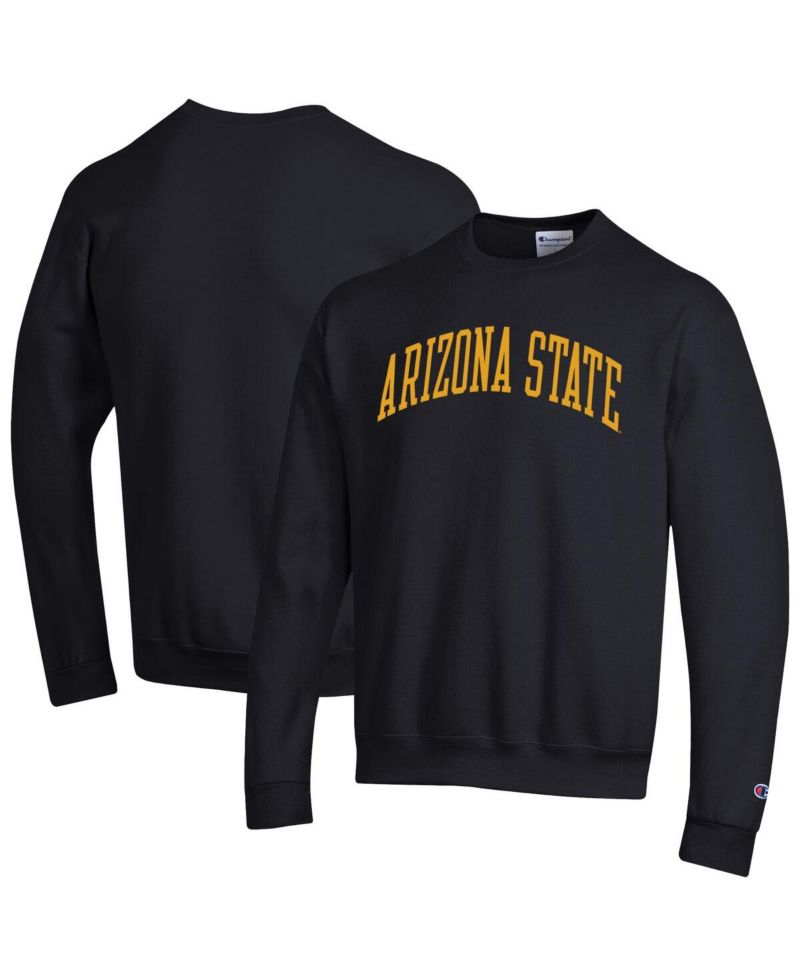 Men's Black Arizona State Sun Devils Basic Arch Fleece Pullover Sweatshirt