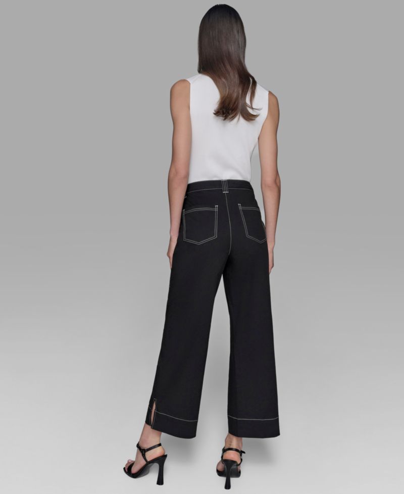 Petite Mid-Rise Wide-Leg Pants