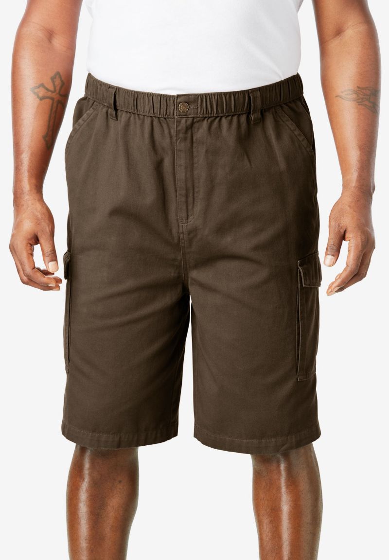 Men's by KingSize Renegade 9" Full Elastic Waist Cargo Shorts