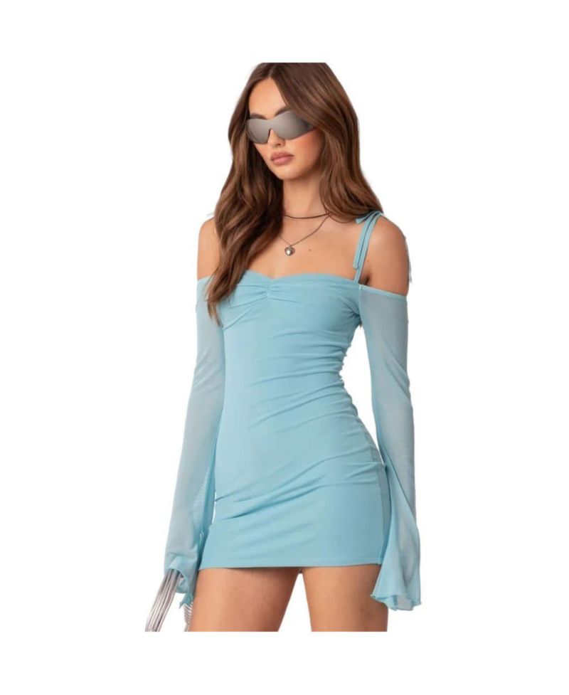Women's Ariel Off Shoulder Mesh Mini Dress