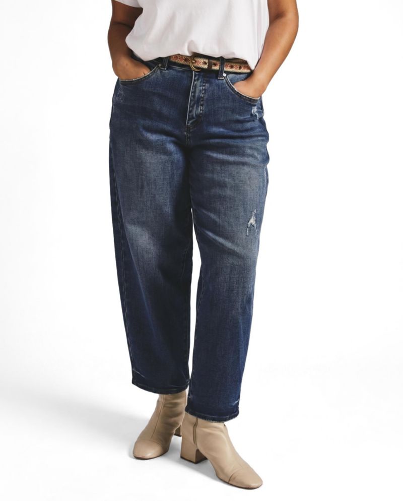 Women's Plus Size Lou High Rise Barrel Leg Jeans