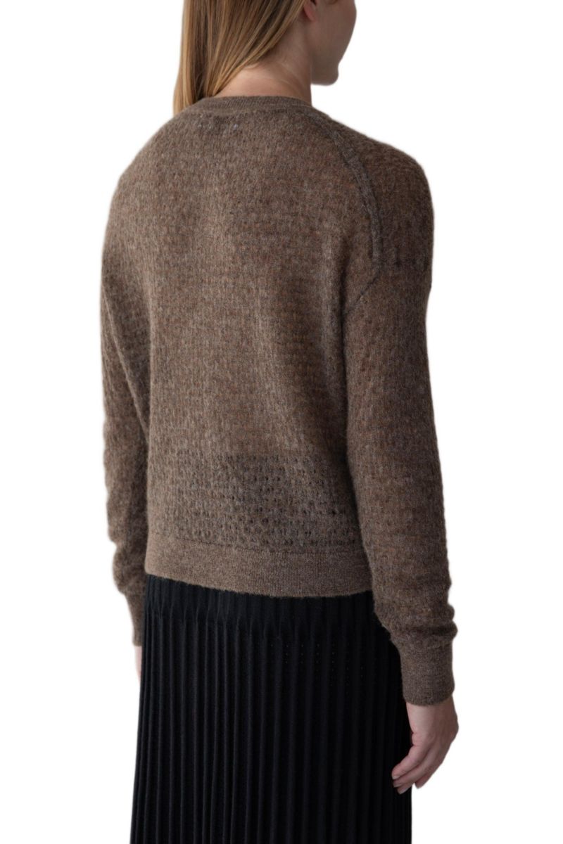Women's Lacey Pointelle Pullover Sweater