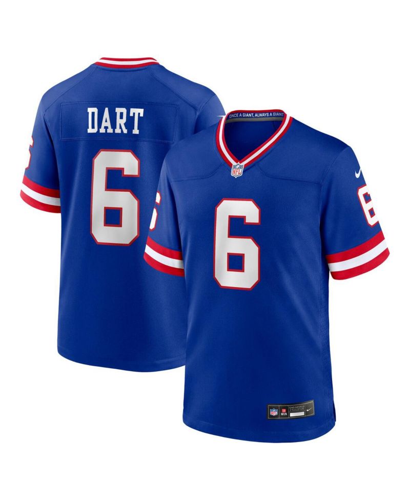 Men's Jaxson Dart Royal New York Giants Alternate 2 Classic Game Jersey