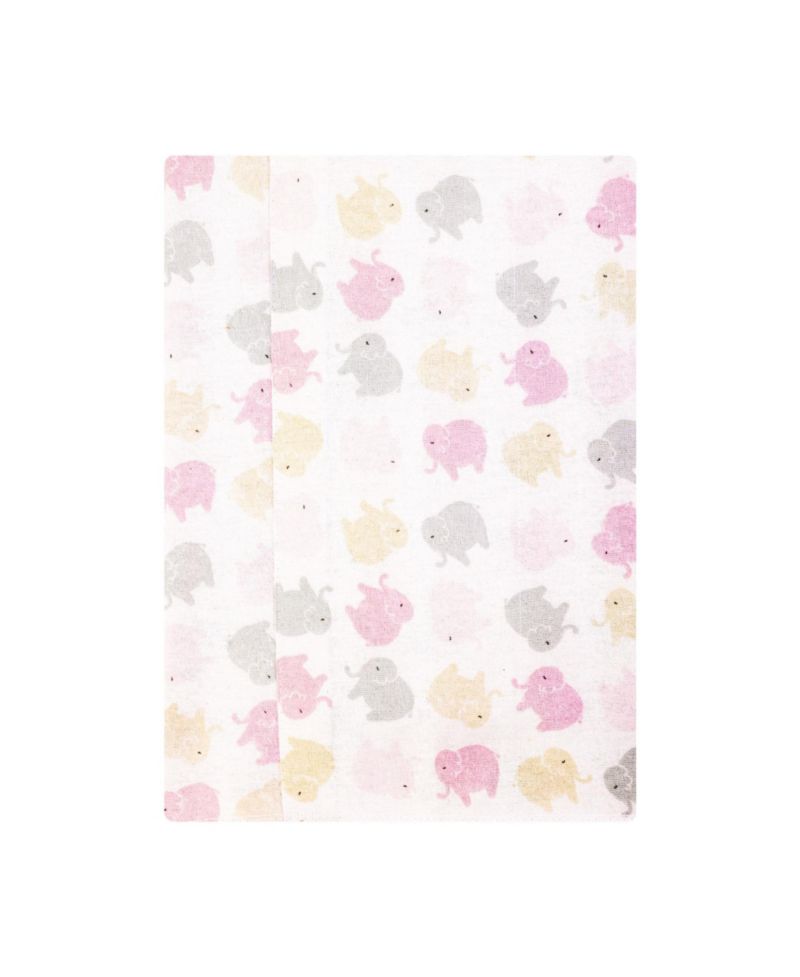Girl Cotton Poly Flannel Burp Cloths 4-Pack, Elephant