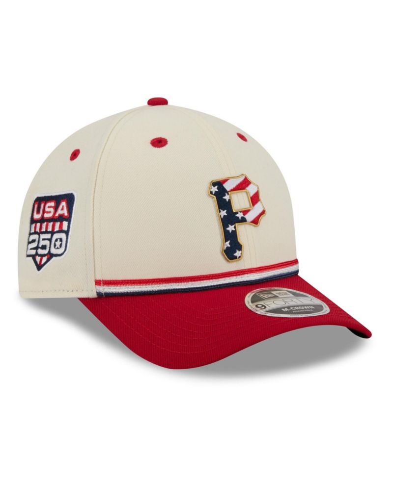 Big Boys and Girls Cream/Red Pittsburgh Pirates USA 250 9FORTY M-Crown Adjustable Hat