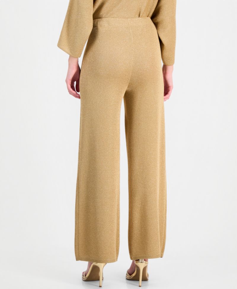 Women's Lurex Wide-Leg Pull-On Pants
