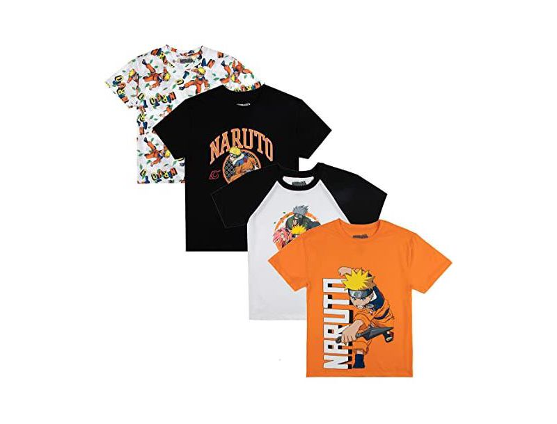 Little Boys Uzumaki Crew Neck Short Sleeve 4pk Tees-Small