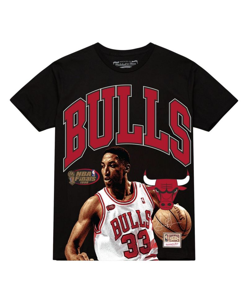 Men's Scottie Pippen Black Chicago Bulls Hardwood Classics Player Arch T-Shirt