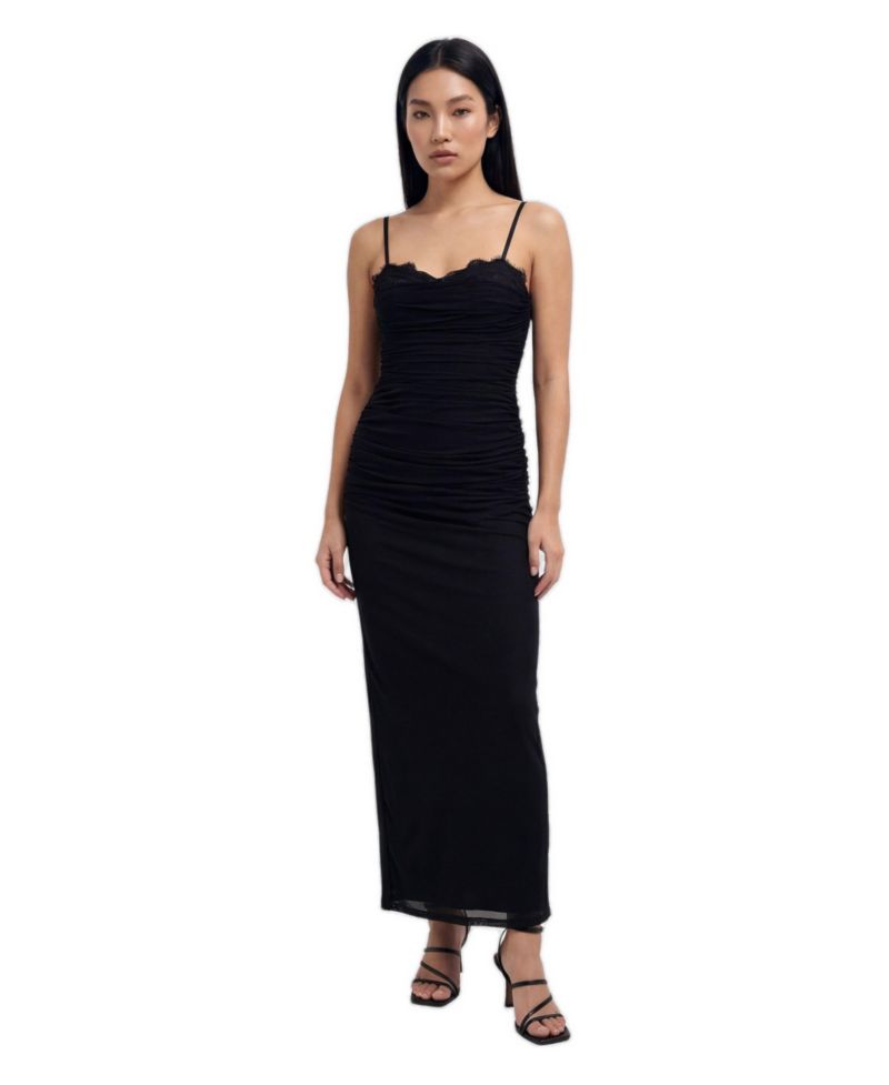 Women's Premium Tulle Lace Trim Maxi Dress
