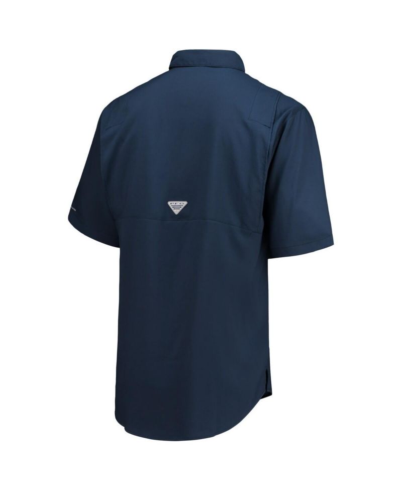 Men's Navy Dallas Cowboys Tamiami Omni-Shade Button-Down Short Sleeve Shirt