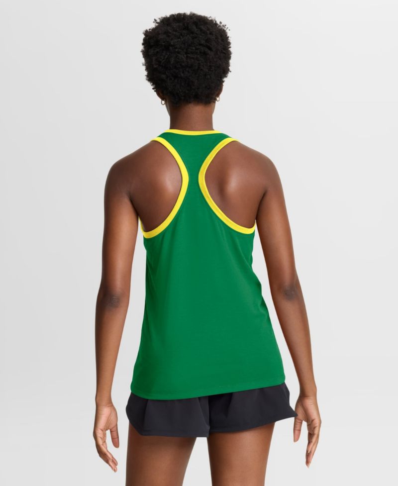 Women's Green Oregon Ducks Uni Name Tri-Blend Dri-FIT Tank Top
