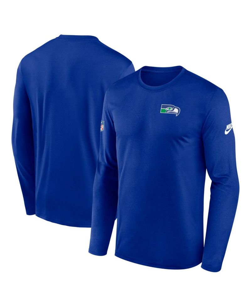 Men's Royal Seattle Seahawks Legend Small Logo Performance Long Sleeve T-Shirt