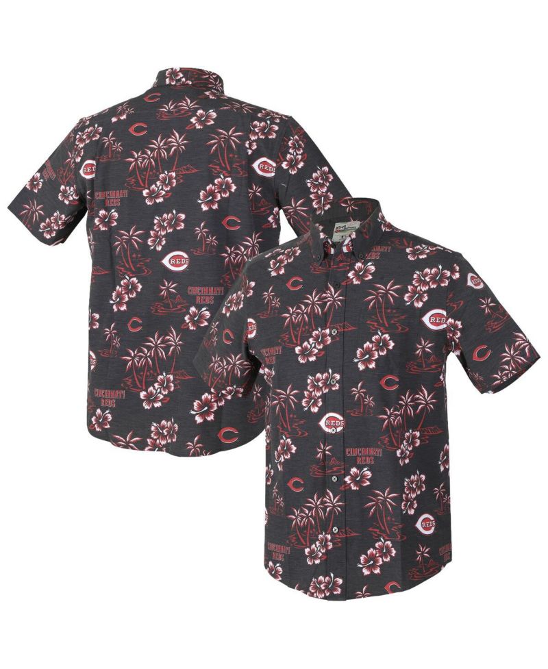 Men's Black Cincinnati Reds Kekai Performance Button-Up Shirt