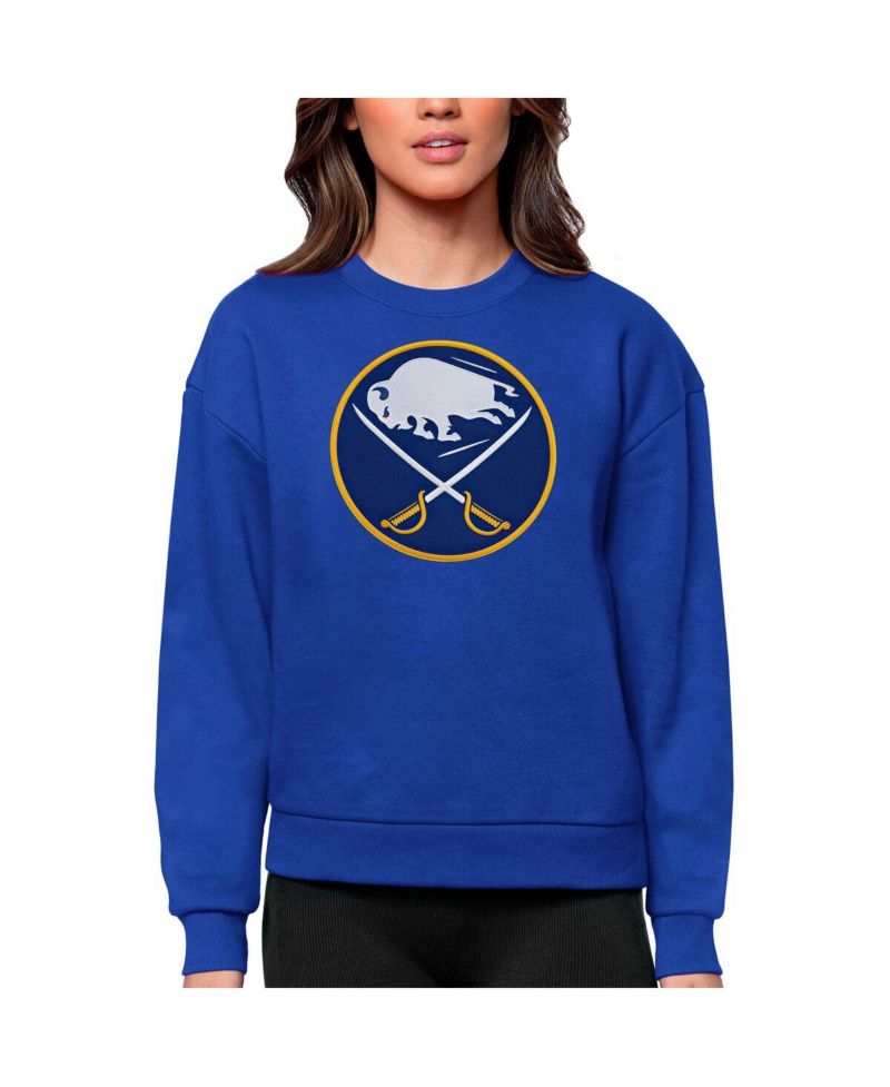 Women's Royal Buffalo Sabres Primary Logo Team Logo Victory Crewneck Pullover Sweatshirt