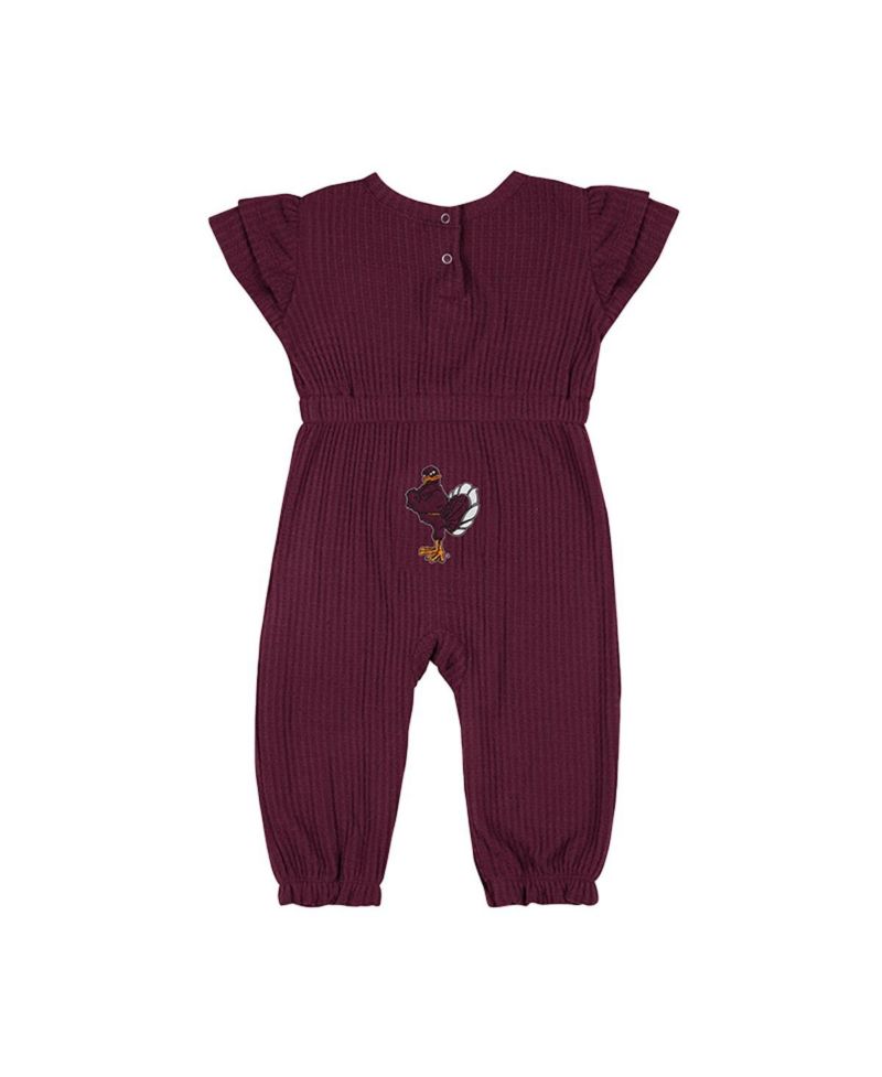 Baby Boys and Girls Maroon Virginia Tech Hokies Beautopia Waffle Knit Romper