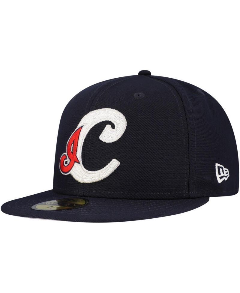 Men's Navy Cleveland Indians Cooperstown Collection Duo Logo 2.0 59FIFTY Fitted Hat