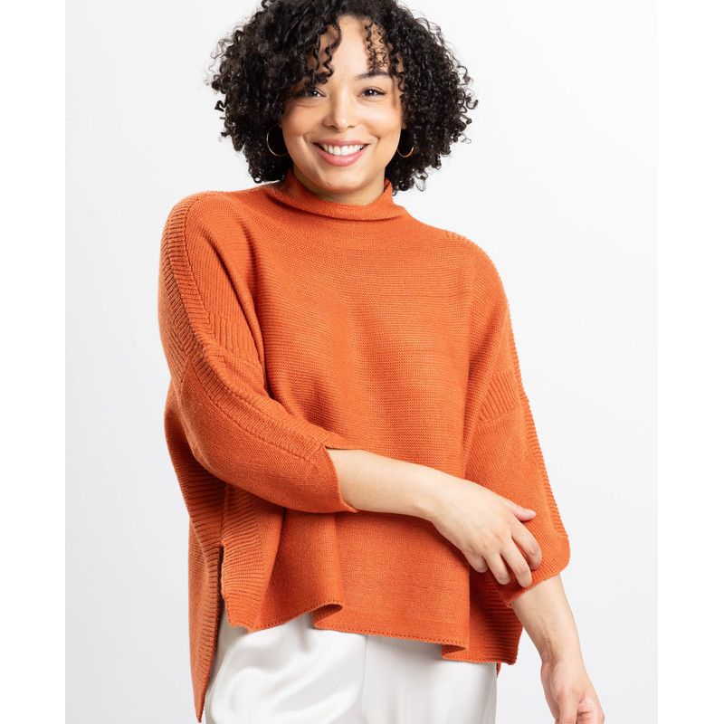Women's Lori Turtleneck High-Low 3/4-Sleeve Sweater