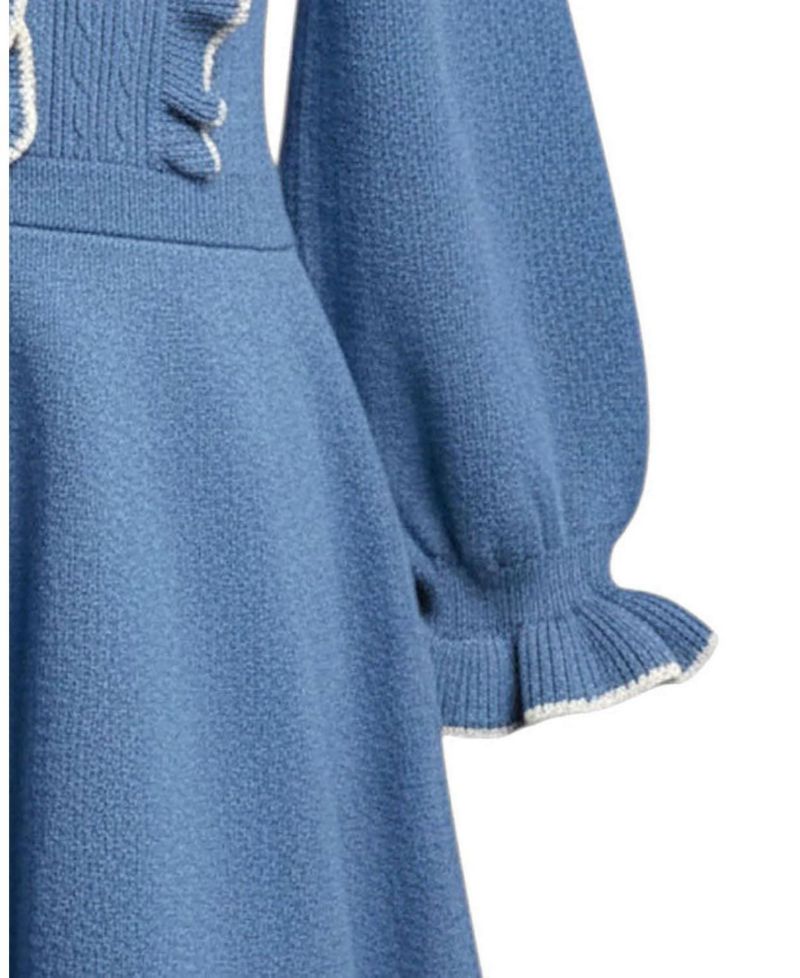 Little and Big Girl's (6-12) Ruffle Bodice Sweater Dress