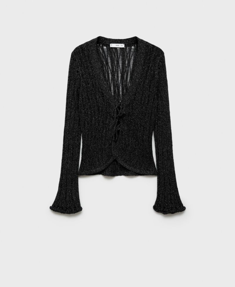 Women's Bows Detail Lurex Cardigan