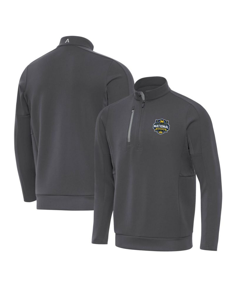Men's Gray Michigan Wolverines 2026 NCAA Men's Basketball National Champions Generation Quarter-Zip Pullover