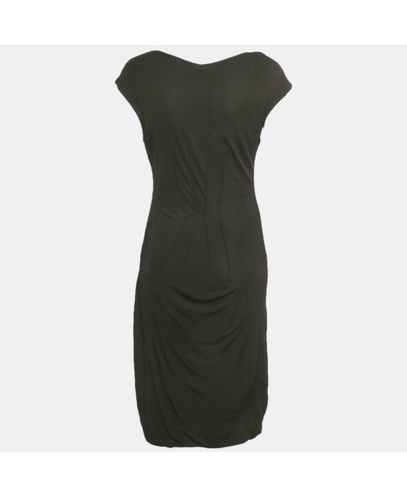 Women's Black Printed Jersey Midi Dress