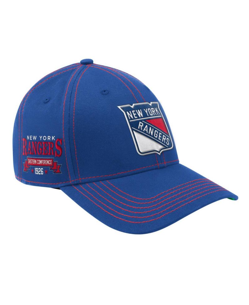 Men's Blue New York Rangers Sphere II Curved Starfit Adjustable Hat