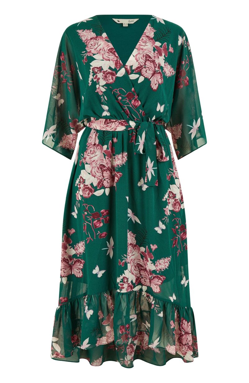 Women's Floral Dipped Hem Dress