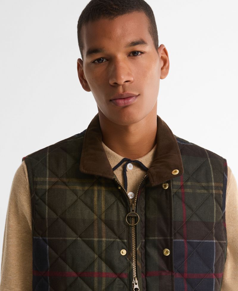 Men's Lowerdale Quilted-Tartan Vest